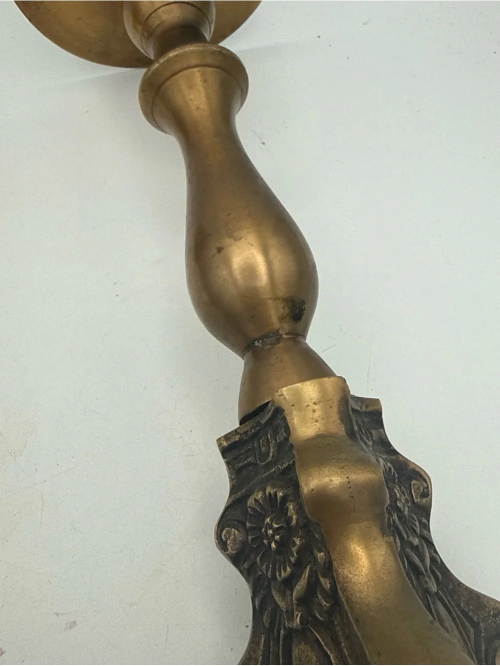 Classic Baroque-style/ Neo-Gothic brass  candlesticks Tripod Lion Paw Foot 10”